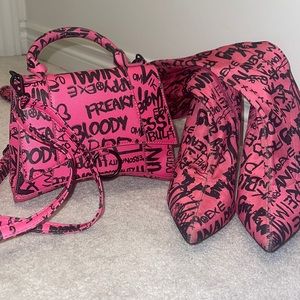 Over the knee boots with matching purse